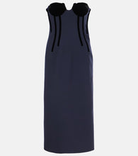 Sportmax Anemone wool-blend bustier midi dress. Sportmax Anemone羊毛混纺抹胸中长连衣裙