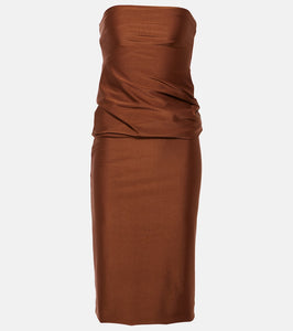 Sportmax Bilma strapless jersey midi dress