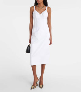 Sportmax Cotton bustier midi dress