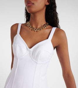 Sportmax Cotton bustier midi dress