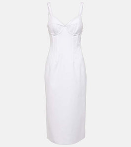 Sportmax Cotton bustier midi dress