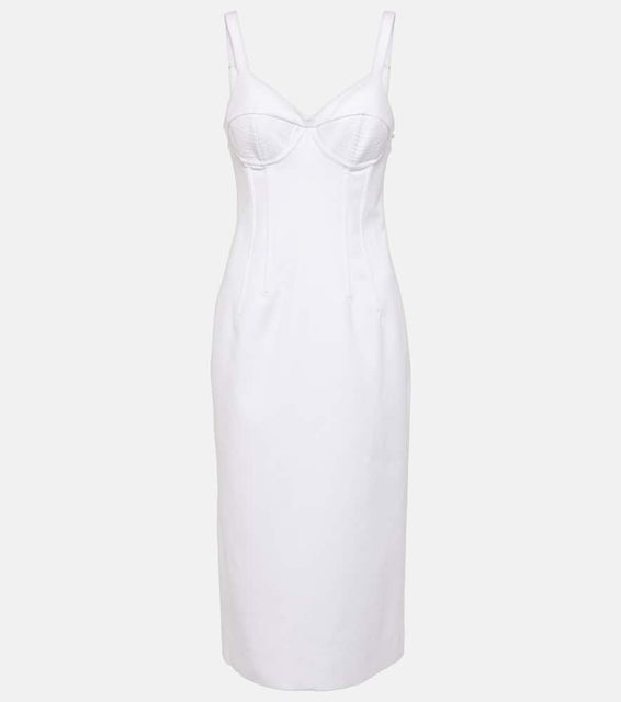 Sportmax Cotton bustier midi dress