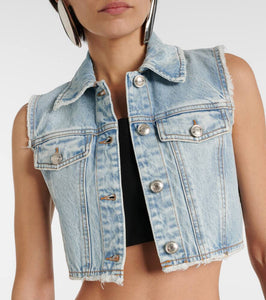 Sportmax Cropped denim vest