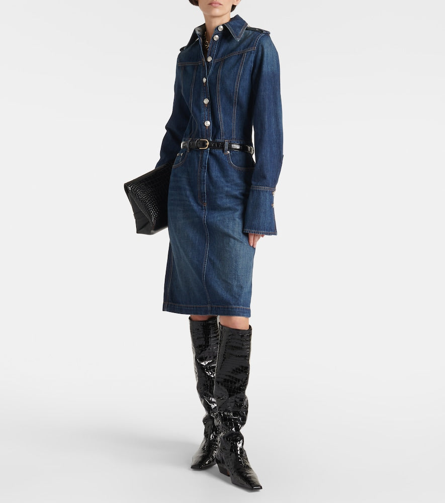 Sportmax Denim midi dress