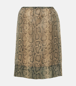 Sportmax Desio snake-effect organza midi skirt