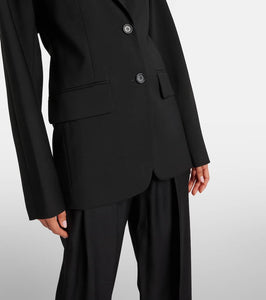 Sportmax Ecru oversized virgin wool blazer