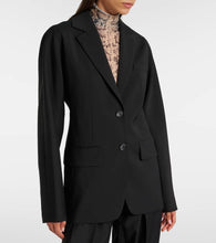 Sportmax Ecru oversized virgin wool blazer