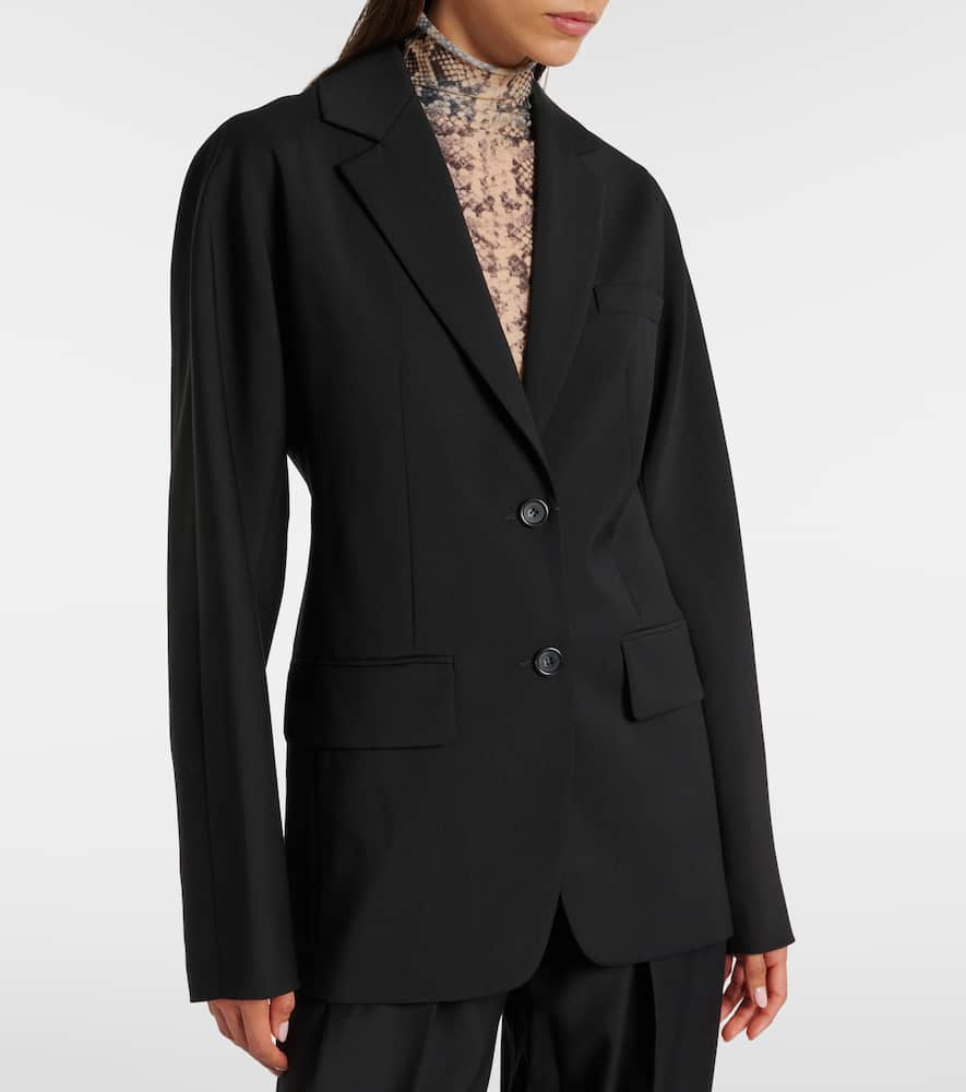 Sportmax Ecru oversized virgin wool blazer