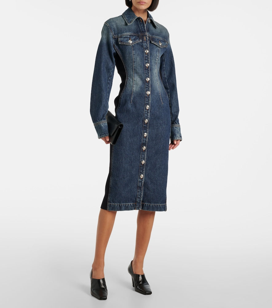 Sportmax Fiorito denim midi dress