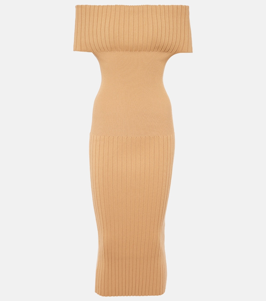 Sportmax Off-shoulder midi dress. Sportmax 露肩中长连衣裙
