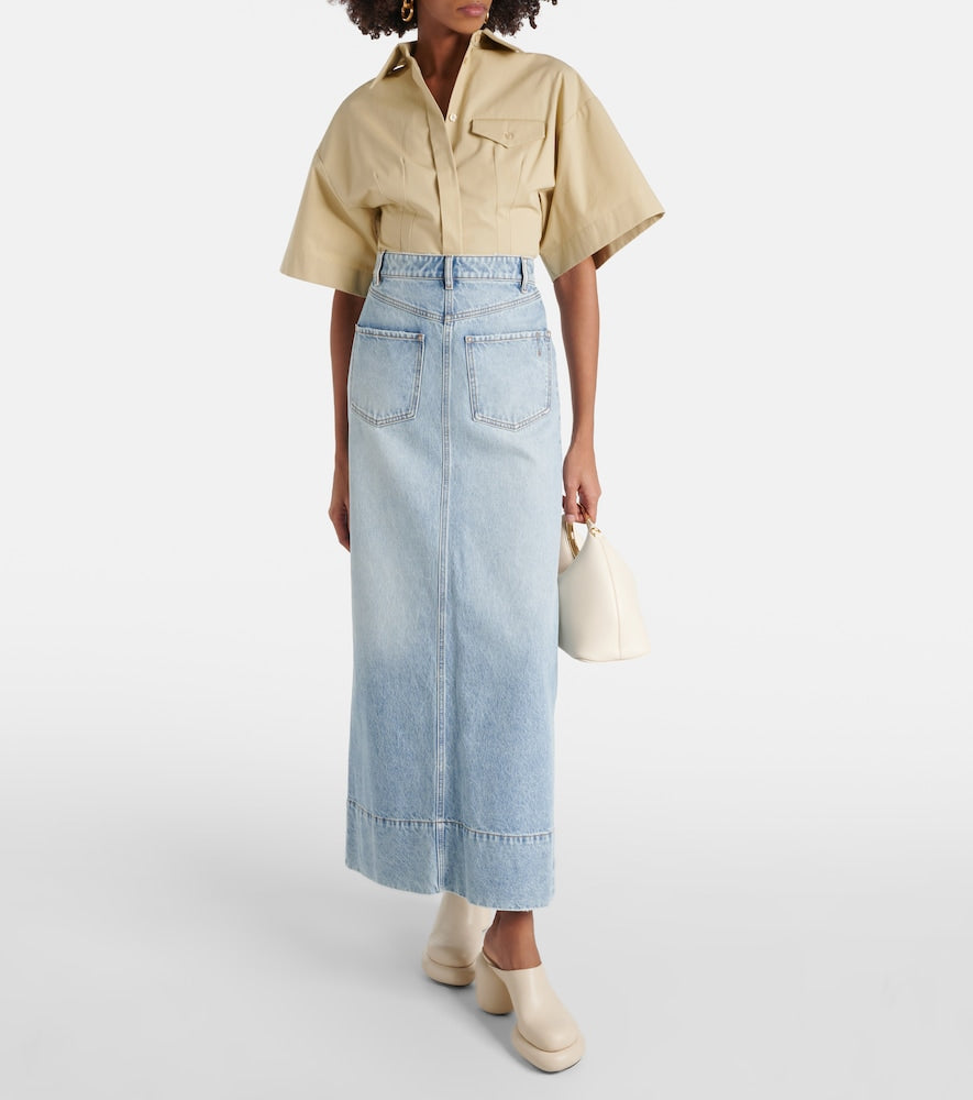 Sportmax Piave denim maxi skirt
