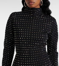 Sportmax Rhinestone-embellished jersey minidress