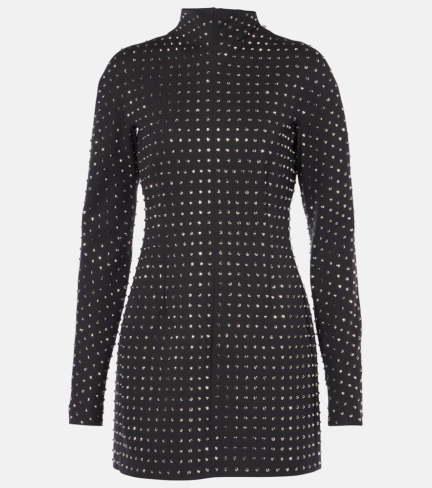 Sportmax Rhinestone-embellished jersey minidress. Sportmax 镶钻针织迷你连衣裙