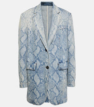 Sportmax Snake-effect denim blazer