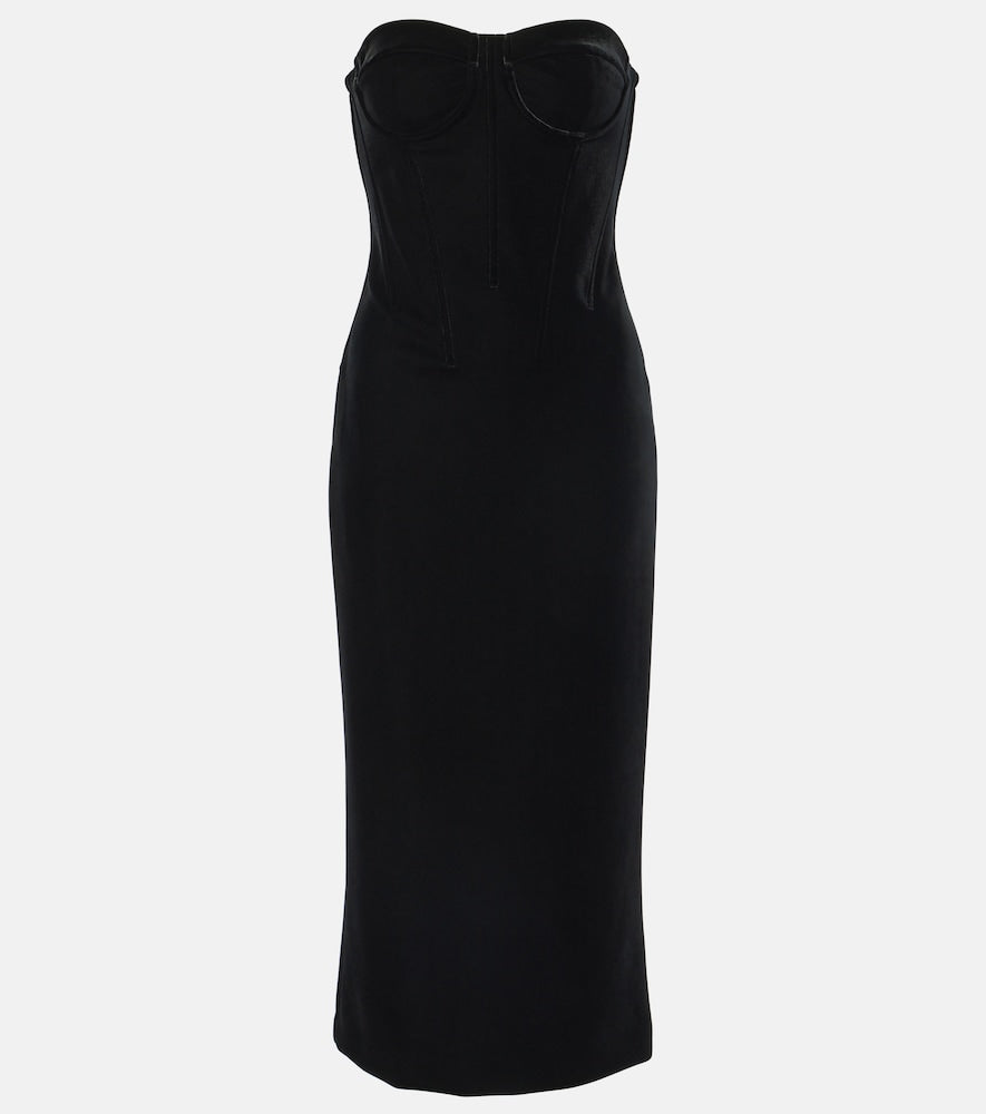 Sportmax Velvet bustier dress. Sportmax 天鹅绒胸衣连衣裙