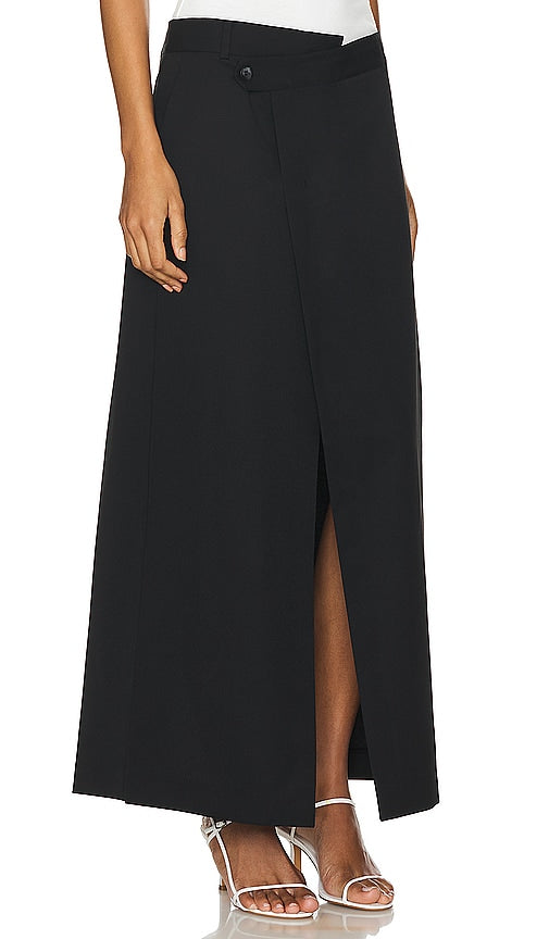 St. Agni Deconstructed Waist Maxi Skirt in Black