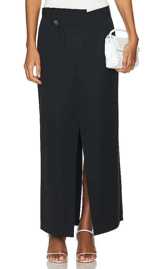 St. Agni Deconstructed Waist Maxi Skirt in Black - Jupe longue taille déstructurée St. Agni en noir - St. Agni 黑色解构腰长裙 - St. Agni Maxirock mit dekonstruierter Taille in Schwarz - St. Agni 디컨스트럭티드 웨이스트 맥시 스커트블랙 색상 - Gonna lunga St. Agni con vita decostruita in nero