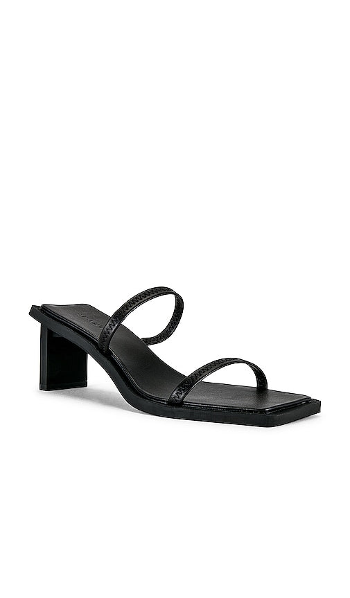 St. Agni Fine Strap Heel in Black