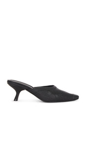 St. Agni Perforated Heel in Black | Black Black Heels for Women