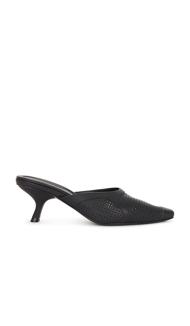 St. Agni Perforated Heel in Black | Black Black Heels for Women