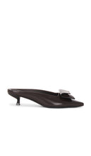 St. Agni Petit Pouch Heel in Brown | Coffee Closed Toe Mules for Women