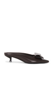 St. Agni Petit Pouch Heel in Brown | Coffee Closed Toe Mules for Women