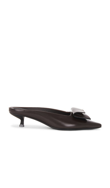 St. Agni Petit Pouch Heel in Brown | Coffee Closed Toe Mules for Women