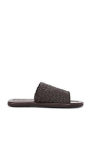 St. Agni Woven Minimal Slide in Brown | Chocolate Flat Sandals for Women