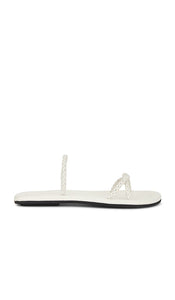 St. Agni Woven Rope Slide in White | Off White Slides for Women