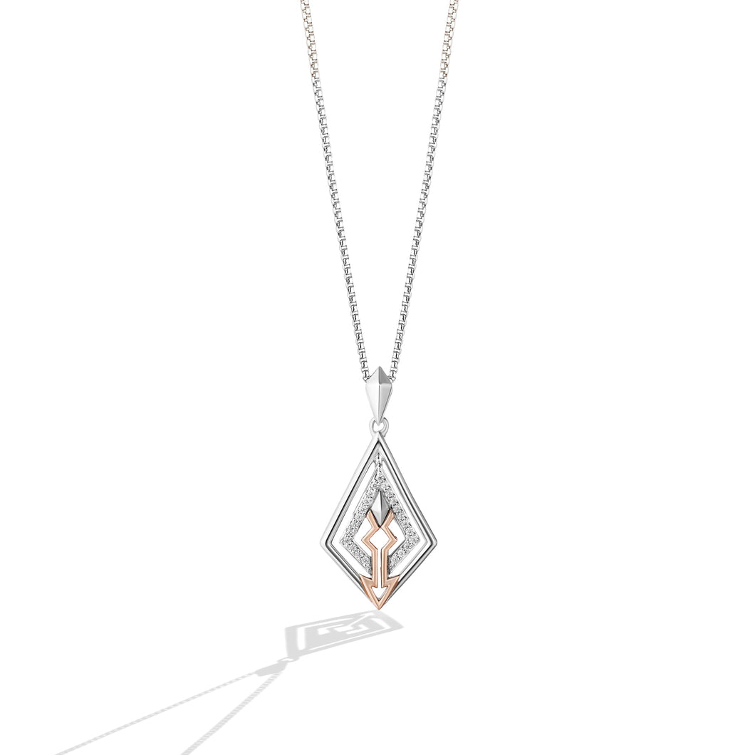 Star Wars(tm) Fine Jewelry Ahsoka Tano 1/10ctw Diamond Two-Tone Pendant Necklace | The Mandalorian