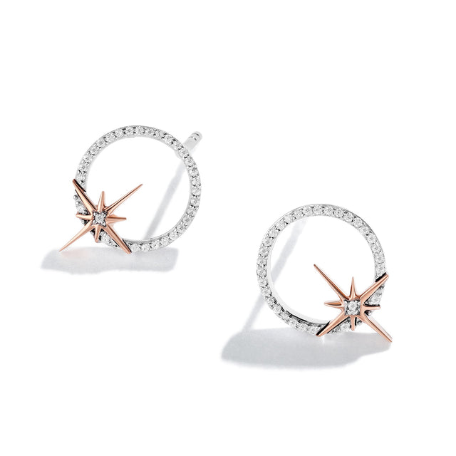 Star Wars(tm) Fine Jewelry Guardians of Light 1/10ctw Diamond Sterling Silver and Rose Gold Earrings | Into The Galaxy