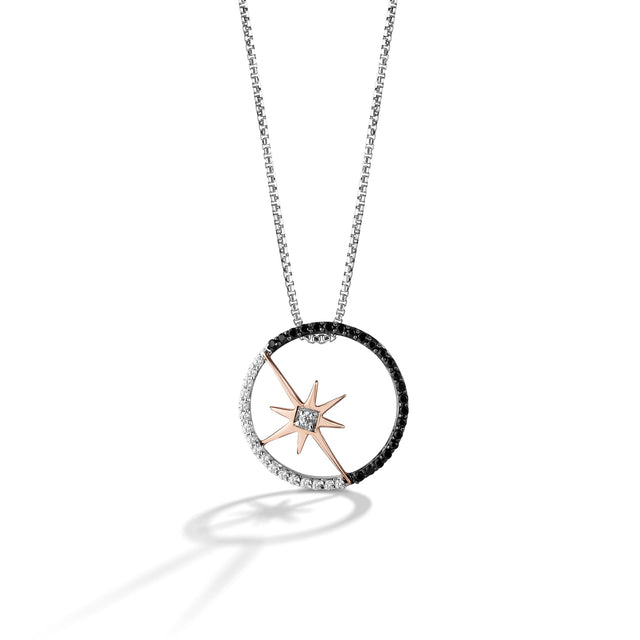 Star Wars(tm) Fine Jewelry Guardians of Light 1/4ctw Treated Black Diamond and Diamond Sterling Silver and Rose Gold Necklace | Into The Galaxy
