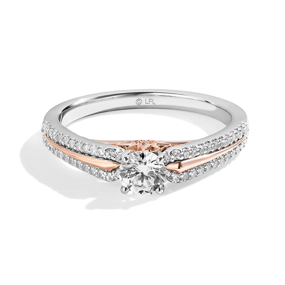 Star Wars(tm) Fine Jewelry Guardians of Light 3/4ctw Round Diamond Two-Tone Engagement Ring | Into The Galaxy | Size 8