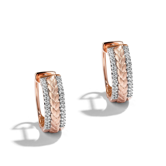 Star Wars(tm) Fine Jewelry Princess Leia Galactic Royalty 1/10ctw Diamond Rose Gold Hoop Earrings | Celestial Love
