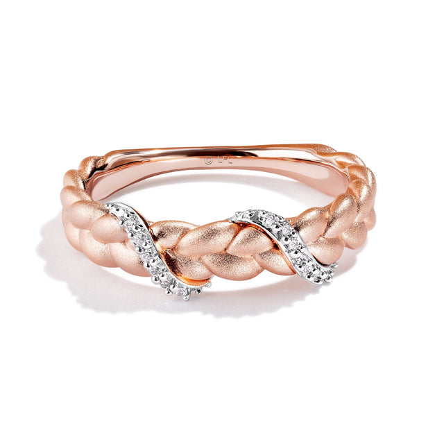 Star Wars(tm) Fine Jewelry Princess Leia Galactic Royalty 1/20ctw Diamond Rose Gold Ring | Celestial Love | Size 7