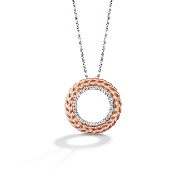 Star Wars(tm) Fine Jewelry Princess Leia Galactic Royalty 1/6ctw Diamond Two-Tone Pendant Necklace | Celestial Love