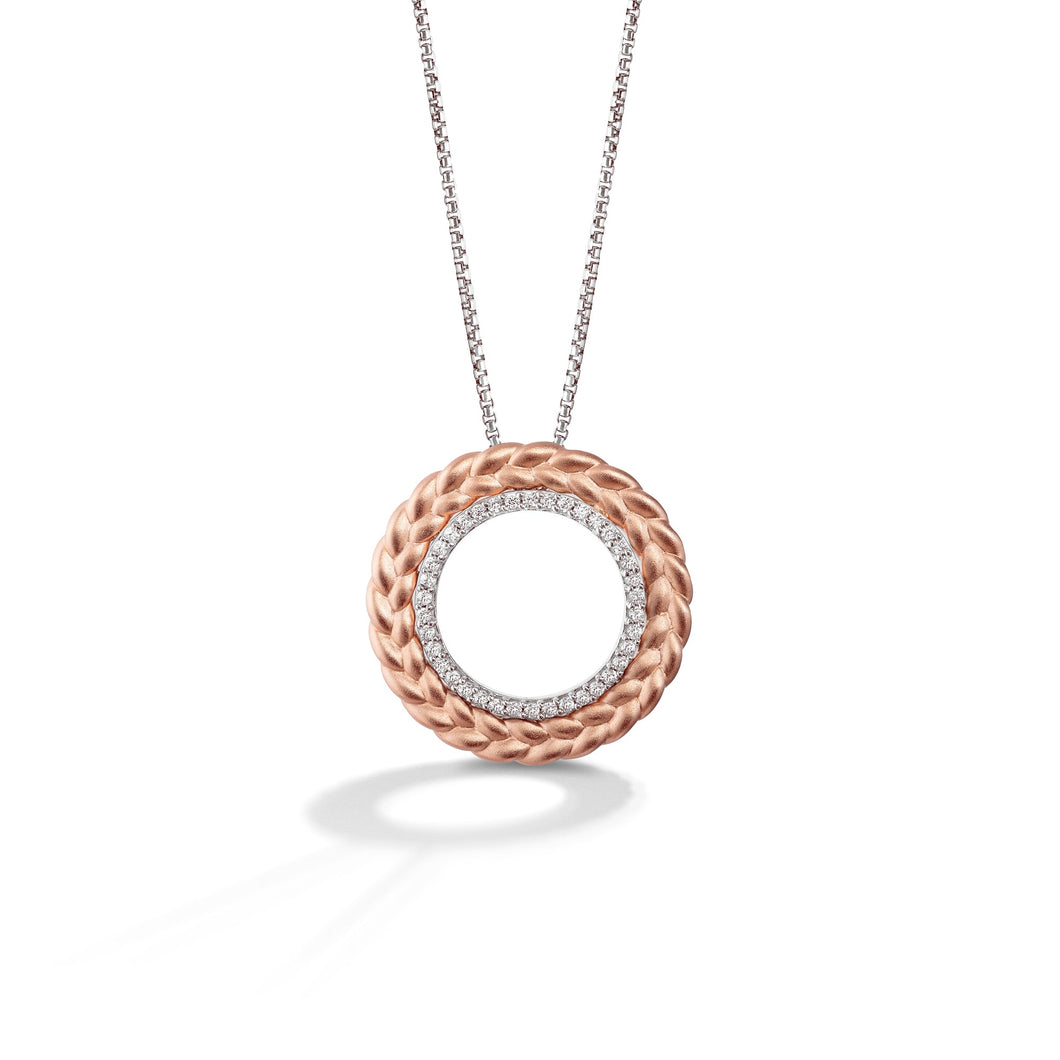 Star Wars(tm) Fine Jewelry Princess Leia Galactic Royalty 1/6ctw Diamond Two-Tone Pendant Necklace | Celestial Love