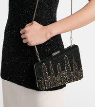 Staud Carmella NYC Skyline beaded clutch