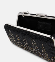 Staud Carmella NYC Skyline beaded clutch