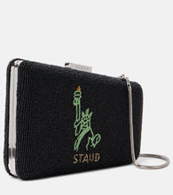 Staud Carmella NYC Skyline beaded clutch