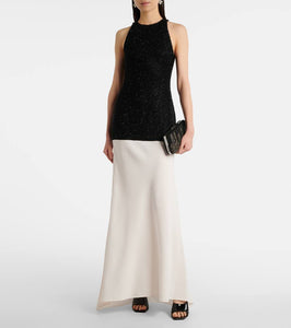 Staud Carmella NYC Skyline beaded clutch