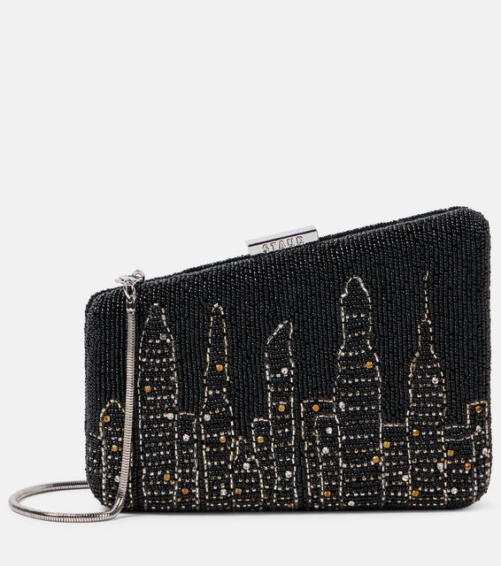 Staud Carmella NYC Skyline beaded clutch. Shop Staud Clutches for women now.