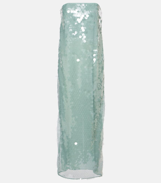 Staud Casey sequined strapless maxi dress