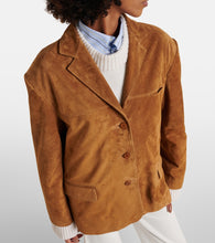 Staud Corrine single-breasted suede jacket