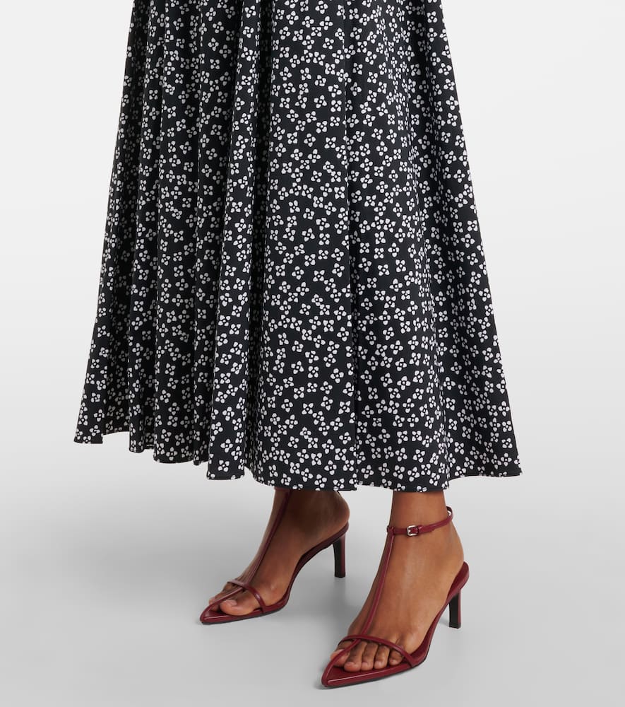 Staud Dena gathered cotton poplin midi dress