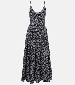 Staud Dena gathered cotton poplin midi dress