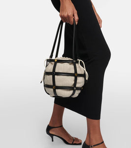 Staud Ellie leather-trimmed bucket bag