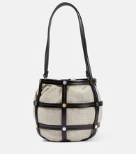 Staud Ellie leather-trimmed bucket bag