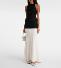 Staud Gabrielle beaded Crêpe gown