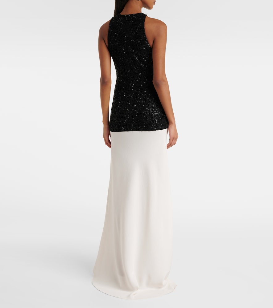 Staud Gabrielle beaded Crêpe gown